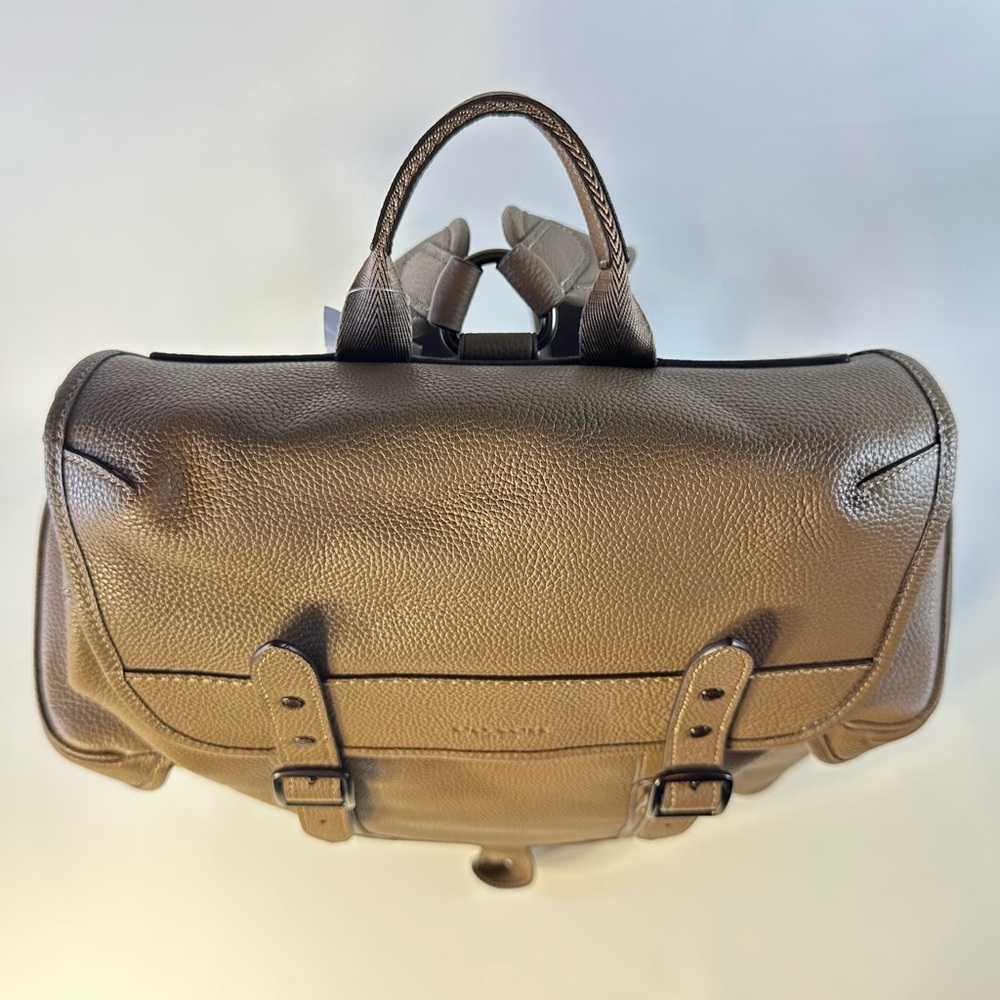 NEW Men’s Coach Hitch Pebble Leather Backpack in Tan/Brown - Picture 9 of 15
